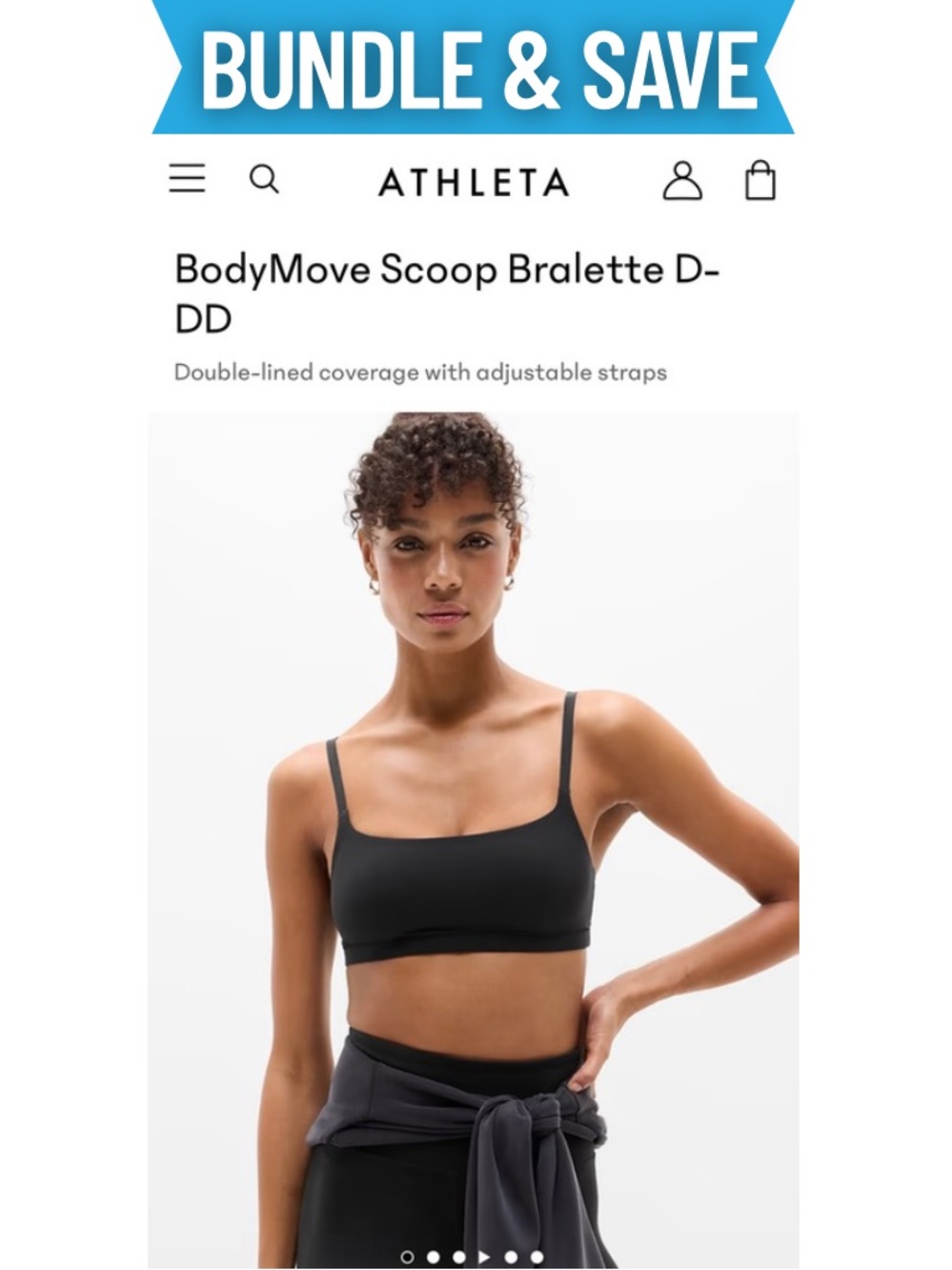Athleta BodyMove Scoop Bralette D-DD